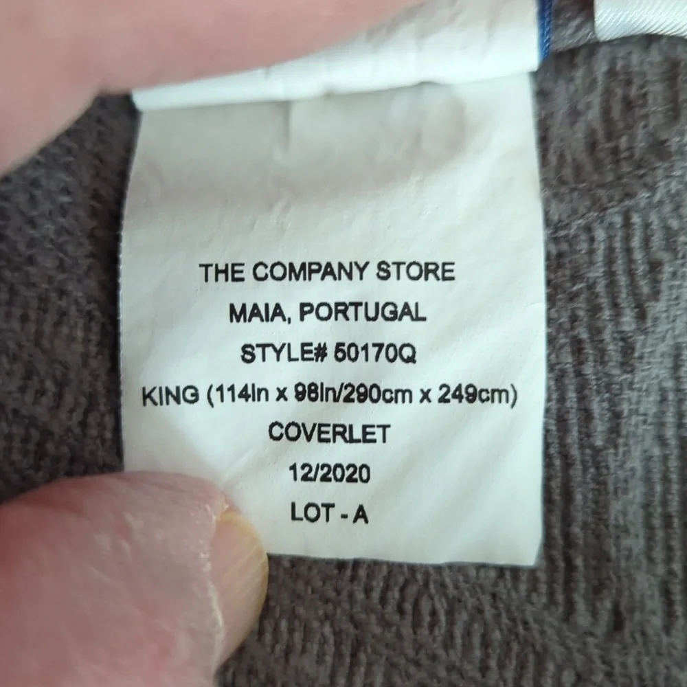 The Company Store King Size Matelasse Coverlet. 100% Cotton.